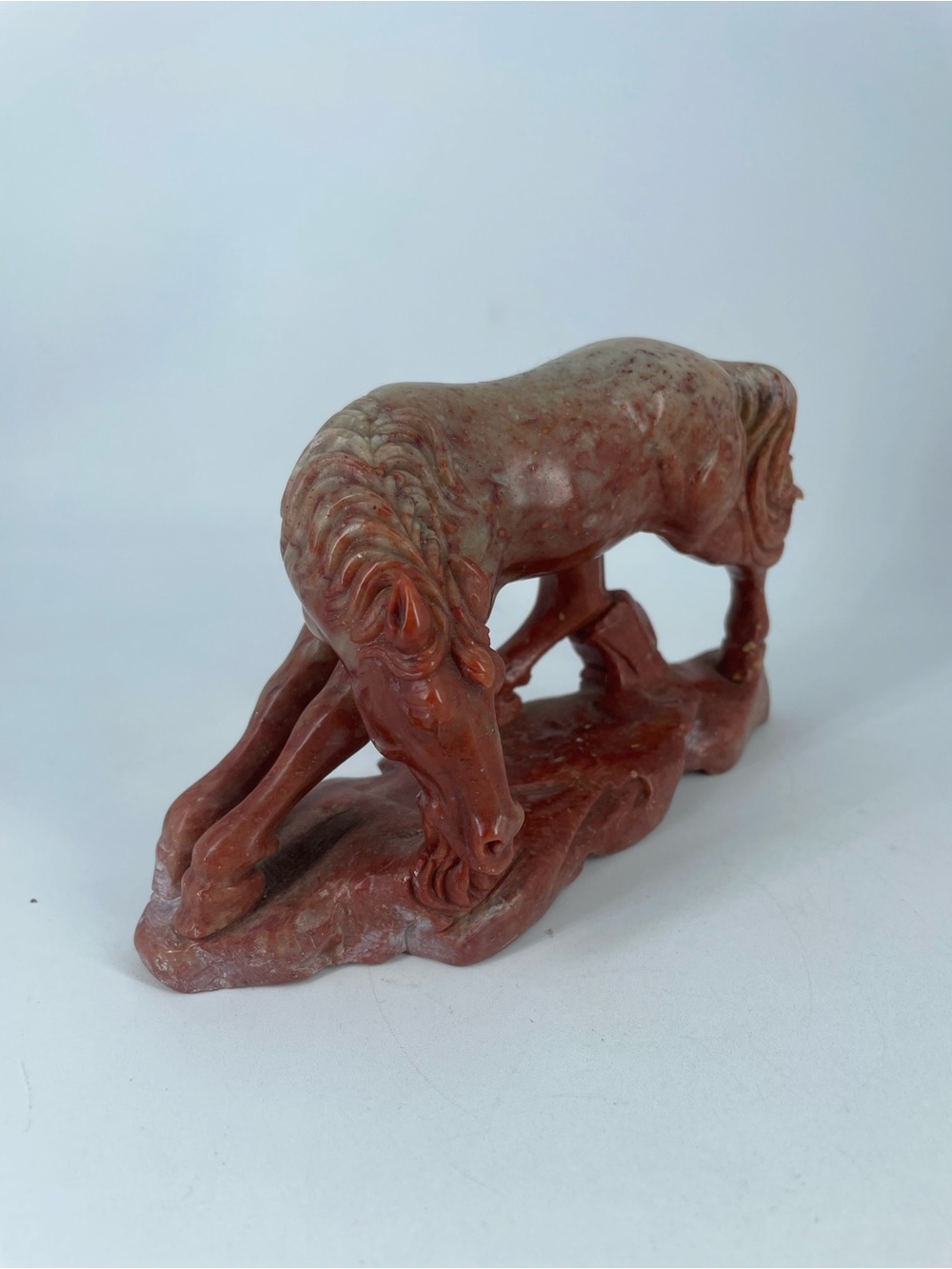 Vintage Hand-Carved Stone Wild Horse Statue